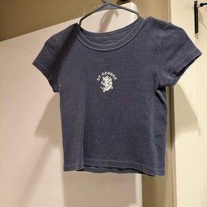 Brandy Melville Cropped Navy Blue St. George Dragon Baby Tee